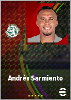 Andrés Sarmiento eFootball 2026 player card, 72 OVR LWF