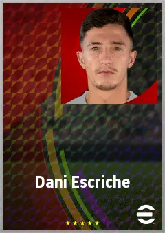 Dani Escriche eFootball 2026 player card, 70 OVR CF