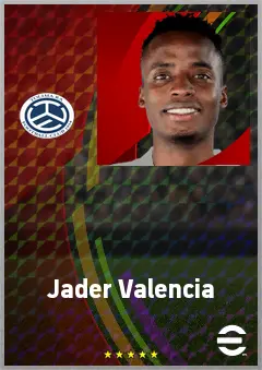 Jader Valencia eFootball 2026 player card, 69 OVR LWF