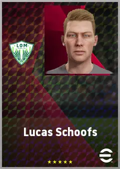 Lucas Schoofs eFootball 2026 player card, 71 OVR CMF