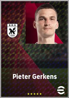 Pieter Gerkens eFootball 2026 player card, 72 OVR CMF