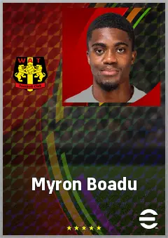 Myron Boadu eFootball 2026 player card, 73 OVR CF