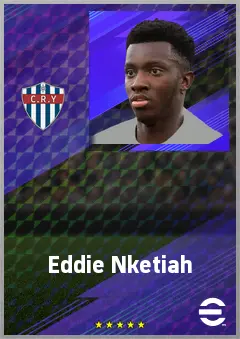 Eddie Nketiah eFootball 2026 player card, 74 OVR CF