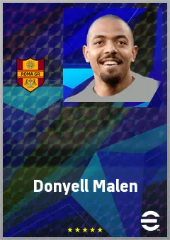 Donyell Malen eFootball 2026 player card, 77 OVR RWF