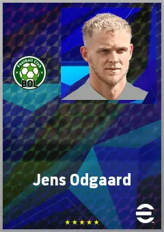 Jens Odgaard eFootball 2026 player card, 72 OVR CF
