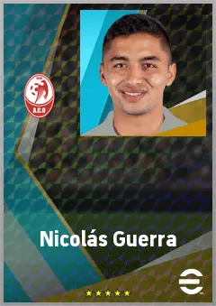 Nicolás Guerra eFootball 2026 player card, 70 OVR CF