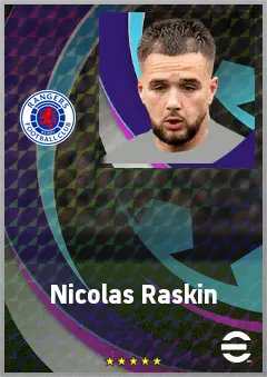 Nicolas Raskin eFootball 2026 player card, 75 OVR CMF