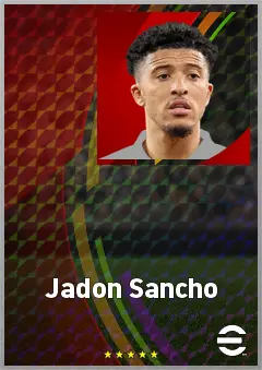Jadon Sancho eFootball 2026 player card, 75 OVR LWF