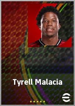Tyrell Malacia eFootball 2026 player card, 72 OVR LB