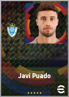 Javi Puado eFootball 2026 player card, 76 OVR LWF