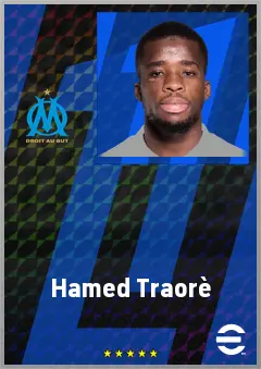 Hamed Traorè eFootball 2026 player card, 74 OVR AMF