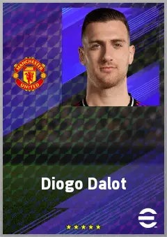 Diogo Dalot eFootball 2026 player card, 77 OVR RB