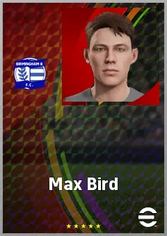 Max Bird eFootball 2026 player card, 72 OVR CMF