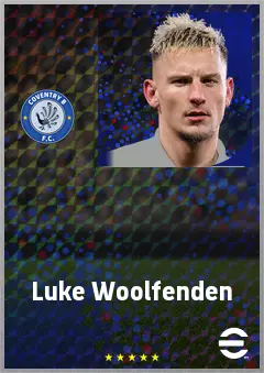 Luke Woolfenden eFootball 2026 player card, 72 OVR CB