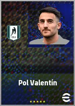 Pol Valentín eFootball 2026 player card, 68 OVR RB