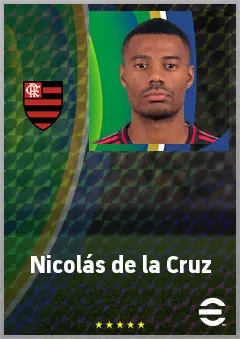 Nicolás de la Cruz eFootball 2026 player card, 75 OVR CMF