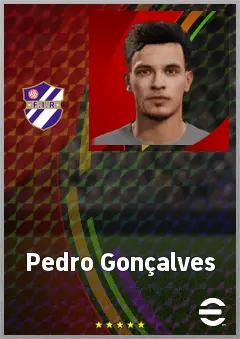 Pedro Gonçalves eFootball 2026 player card, 77 OVR LWF