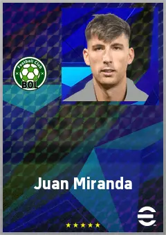 Juan Miranda eFootball 2026 player card, 75 OVR LB