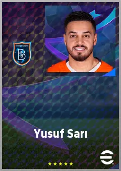 Yusuf Sarı eFootball 2026 player card, 72 OVR RWF