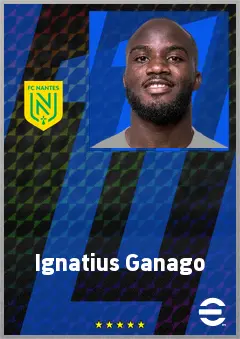 Ignatius Ganago eFootball 2026 player card, 72 OVR CF