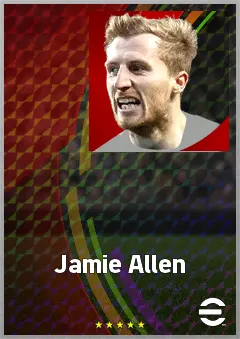 Jamie Allen eFootball 2026 player card, 69 OVR CMF