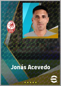 Jonás Acevedo eFootball 2026 player card, 72 OVR LWF