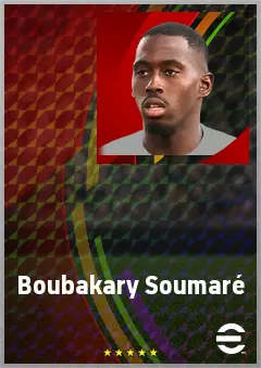 Boubakary Soumaré eFootball 2026 player card, 75 OVR DMF