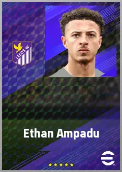 Ethan Ampadu eFootball 2026 player card, 74 OVR DMF