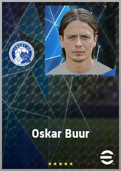 Oskar Buur eFootball 2026 player card, 66 OVR RB