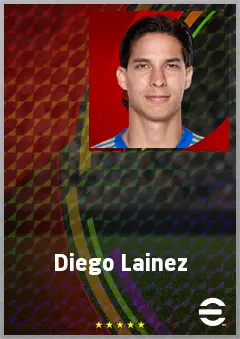 Diego Lainez eFootball 2026 player card, 73 OVR LMF
