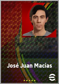 José Juan Macías eFootball 2026 player card, 72 OVR CF
