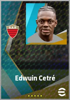 Edwuin Cetré eFootball 2026 player card, 76 OVR LWF