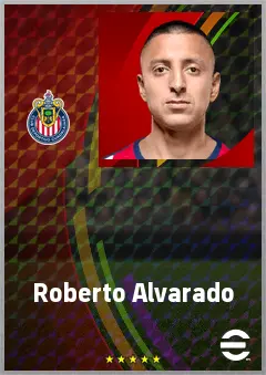 Roberto Alvarado eFootball 2026 player card, 75 OVR RWF