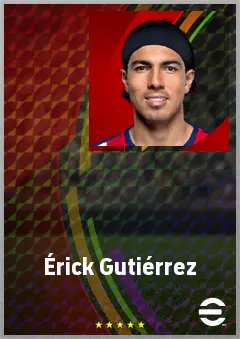 Érick Gutiérrez eFootball 2026 player card, 74 OVR DMF