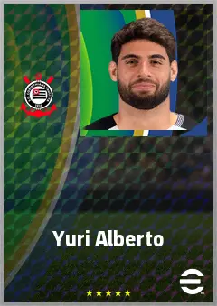 Yuri Alberto eFootball 2026 player card, 75 OVR CF