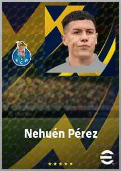 Nehuén Pérez eFootball 2026 player card, 75 OVR CB