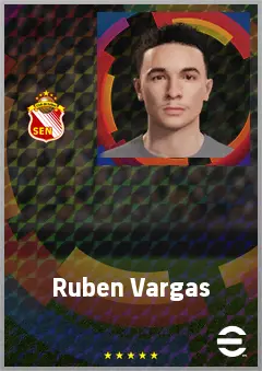 Ruben Vargas eFootball 2026 player card, 74 OVR LMF