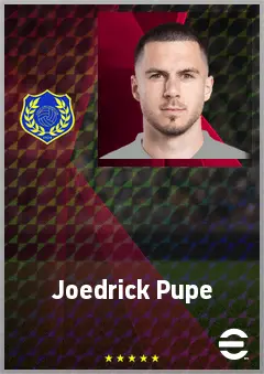 Joedrick Pupe eFootball 2026 player card, 69 OVR CB