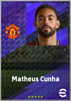 Matheus Cunha eFootball 2026 player card, 80 OVR SS