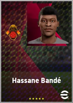 Hassane Bandé eFootball 2026 player card, 68 OVR LWF