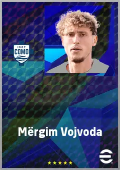 Mërgim Vojvoda eFootball 2026 player card, 74 OVR RB