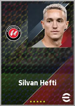 Silvan Hefti eFootball 2026 player card, 70 OVR RB