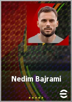 Nedim Bajrami eFootball 2026 player card, 72 OVR AMF