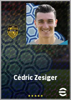 Cédric Zesiger eFootball 2026 player card, 72 OVR CB