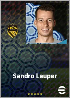 Sandro Lauper eFootball 2026 player card, 72 OVR DMF