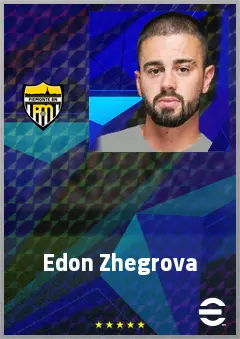 Edon Zhegrova eFootball 2026 player card, 76 OVR RWF