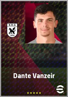 Dante Vanzeir eFootball 2026 player card, 71 OVR CF