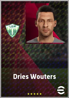 Dries Wouters eFootball 2026 player card, 70 OVR CB