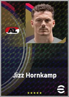 Jizz Hornkamp eFootball 2026 player card, 72 OVR CF