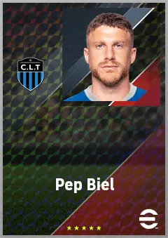 Pep Biel eFootball 2026 player card, 75 OVR AMF